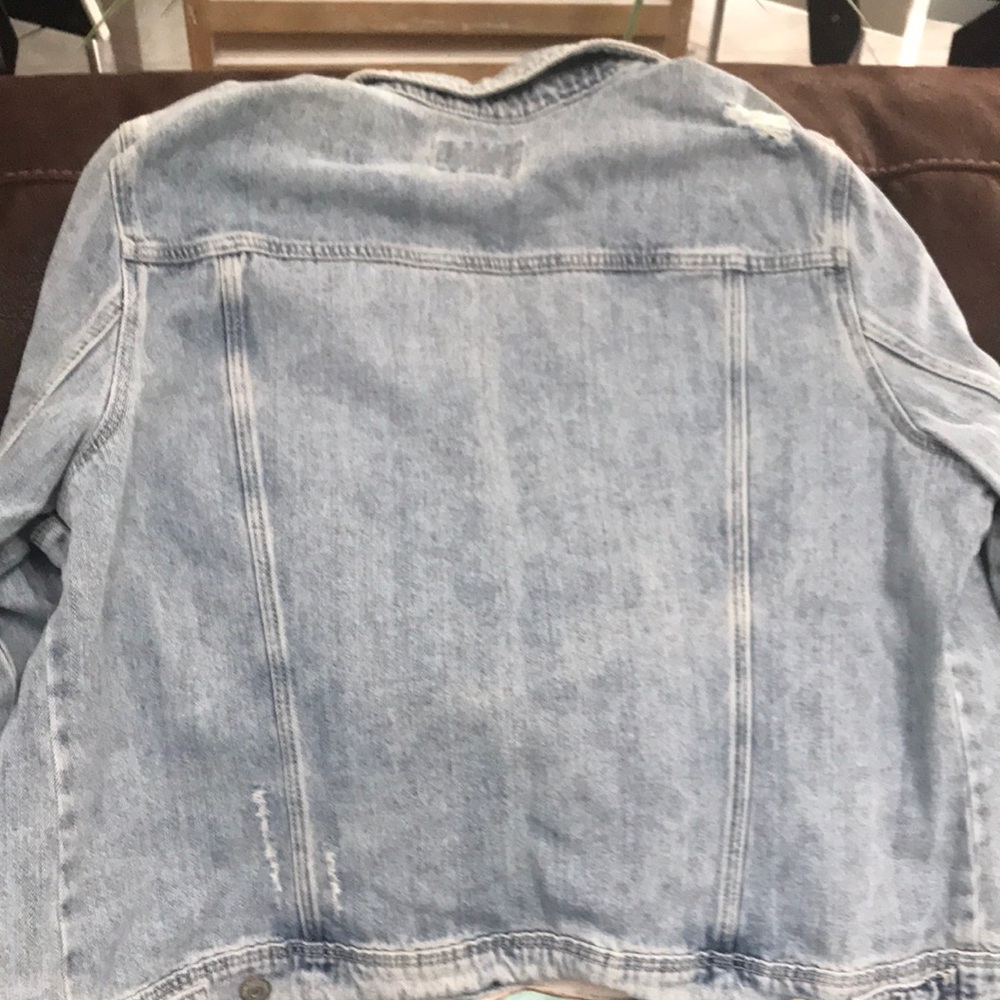 Old Navy Light Wash Denim Jacket with Distressing - Picture 3 of 3